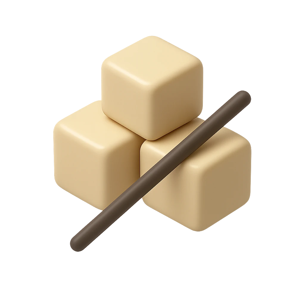 No sugar or extra calories icon